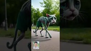 Poor skinny green cat + two years later 