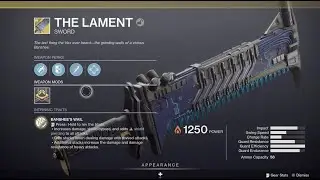 The Lament Exotic Sword vs Barrier Champion Gameplay