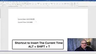 How to Insert Time into Word using a Shortcut