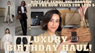 LUXURY BIRTHDAY HAUL | RARE VINTAGE BAG | CARVEN | YSL JACKET | FENDI BAGUETTE | A EMERY | THE ROW