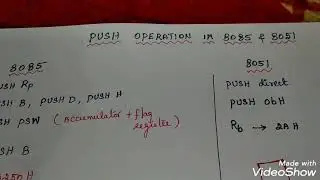 Push operation in 8085 & 8051