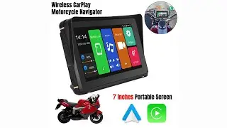 Review 7 Inch Touch Motorcycle GPS Carplay Android Auto 2024