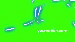 Blue Lightning Streak Animation Green Screen – 2D Speed FX