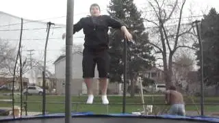 Youssef jumping on trampoline