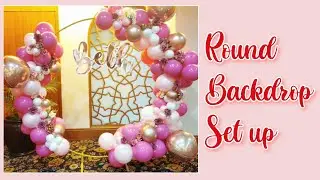 Round Backdrop using Retro and Double Stuff Balloons