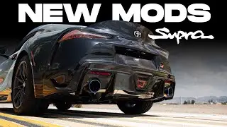 HKS A90 Supra | SUPER TURBO MUFFLER Exhaust Install - 31029-AT003 |  Carbon Diffuser added also