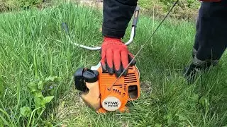✅ I mow the grass with a trimmer Stihl FS 55