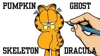 One Drawing, But 4 *HALLOWEEN* Styles!! (Garfield) | ZX31P.R. ;)