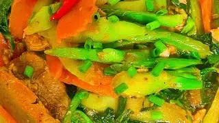 របៀបធ្វើឆាខាត់ណាត្រីខ I Fry Cauliflower with Fish -24