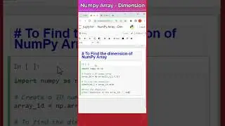 3 - How to find Dimension of Numpy Array | NumPy Coding