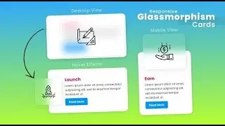 Responsive Glassmorphism Card Hover Effects | Html5 & CSS3 Glassmorphism