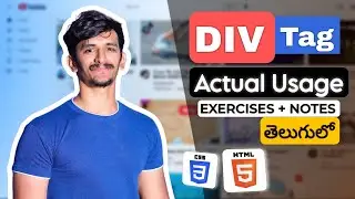HTML div Tag Explained in Telugu | Create Layouts Like a Pro | HTML CSS full course in Telugu
