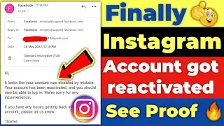 Finally Instagram Account got Reactivated 😄(Proof Attached) | Reactivate Disabled Instagram account💪