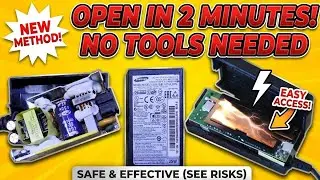 Open Any Power Supply Charger Laptop Supply in 2 Minutes Without Tools | Easiest Trick + Case ReLock