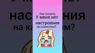 как сказать У МЕНЯ НЕТ НАСТРОЕНИЯ на казахском? 