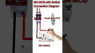 16A MCB connection with 16A switch ||16a switch connection ||16a switch with indicator connection