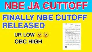 NBE JUNIOR ASSISTANT, SENIOR ASSISTANT  CUTOFF RELEASED || NBE CUTOFF