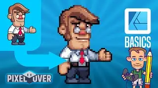 Affinity Designer Tutorial - Game Art & Character Creation - Office guy from vector to pixel