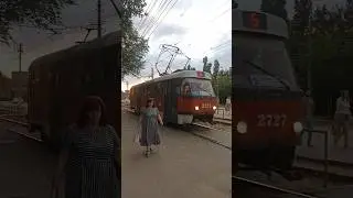 Tatra T3SU, б/н 2727 маршрут №5 на улице Ангарская