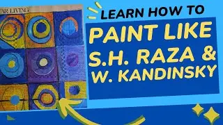 S. H. Raza + W. Kandinsky Style Oil Pastels Time-lapse