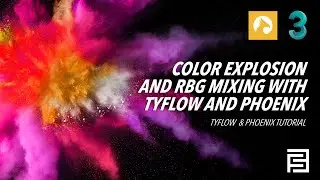 Color explosion and RGB mixing | 3dsmax x Tyflow x Phoenix