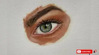 How to draw / paint Realistic Eye | Timelapse | step by step guide for beginners #foryou #easyart