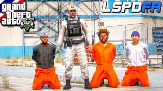 GTA V - LSPDFR มาเป็นตำรวจในเกม GTA V เป็นผู้คุมนักโทษ กรมราชทัณฑ์ ทะเลาะกับนักโทษต่อยกันเละ555 