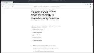 Module 1: Quiz - Why cloud technology is revolutionizing business (live)