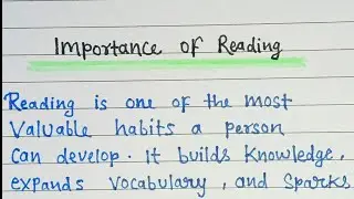 Essay on Importance of Reading | English Essay Writing