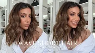 HOW TO WAVE SHORT HAIR WITH A CURLING WAND  - STYLING BEACH WAVES