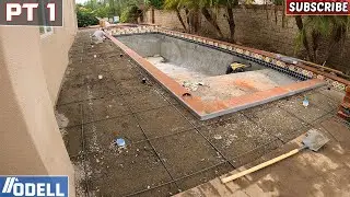 Concrete Pool Deck Demo and Setup with Drains