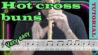 Hot cross buns - Tutorial flauta con partitura | Karaoke instrumental