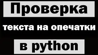 Проверка текста на опечатки в python (питон)