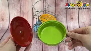 Набор посуды Mini Kitchen с подставкой металлический разноцветный