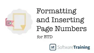 Formatting and Inserting Page Numbers for ETD