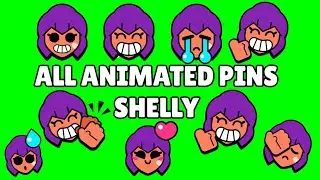 Shelly Pins (Animated) | Brawl Stars | Green Screen