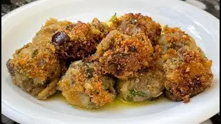 POLPETTE DI MELANZANE how to make eggplant balls - crispy fried in olive oil