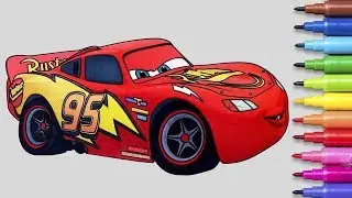 Cars 3. Lightning McQueen - Coloring Pages | Coloring Books for Kids | Rainbow TV