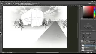 How to make Architecture illustration in the Photoshop