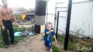 Влог! Муж смастерил турник и боксерскую грушу!Турник во дворе!
