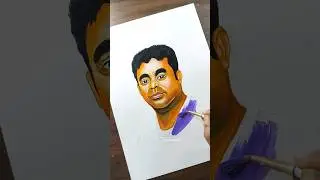 A R Rahman Drawing 💜 easy painting for beginners #shorts #raayan
