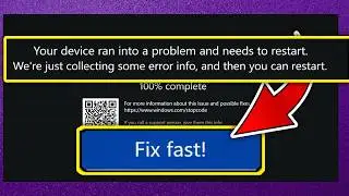 How to FIX YOUR DEVICE RAN INTO A PROBLEM AND NEEDS TO RESTART (WINDOWS 10 / 11) FULL GUIDE