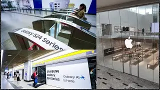 When Samsung Bought Out the Train Station in Front of the New Apple Store