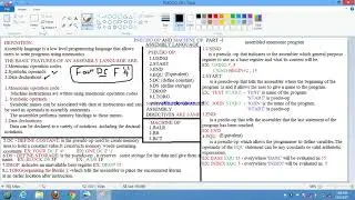 PSEUDO - OP  or ASSEMBLY DIRECTIVES IN ASSEMBLY LANGUAGE