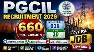 POWERGRID Non Executive Recruitment 2026 Notification Out for 668 Posts – Apply Now!