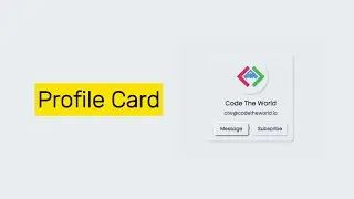 [HTML, CSS] Profile Card - 3 Minutes Tutorial