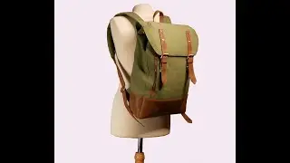 ARMY Backpack Ruavintage | Mochila de lona y cuero para Hombre y Mujer