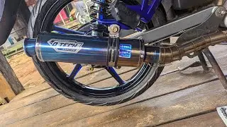 pasang dan ceksound knalpot o-tech bluemon