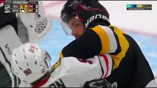 Rickard Rakell causes a scrum to happen