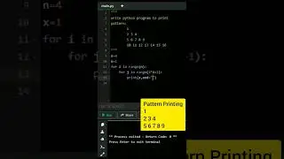 Pattern Printing in python|